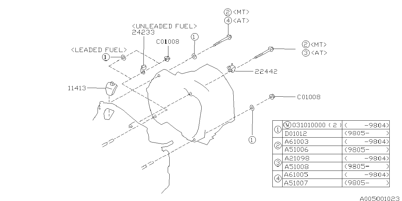 005_01 — TIMING HOLE PLUG & TRANSMISSION BOLT