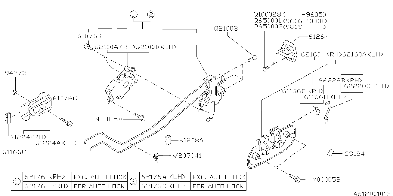 612_01 — REAR DOOR PARTS (LATCH & HANDLE)