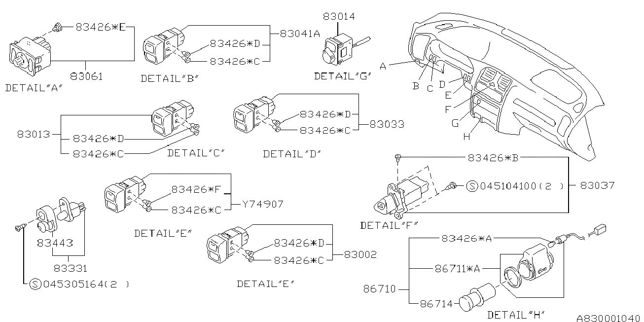 830_01 — SWITCH (INSTRUMENT PANEL)